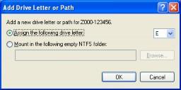 The Change Drive Letter and Paths dialog box is displayed.