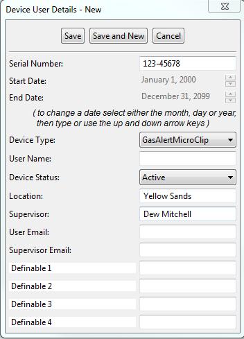 Operator Manual Administration 4. Type the Serial Number for the device, and then select the Device Type.