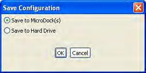 The MicroDock Device Configuration dialog box is displayed. 4. Select a device to configure. Modify the available detector features, options and settings as required.