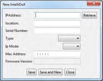 Administration IntelliDoXs 4. Click New on the button menu at the bottom of the data table. The New IntelliDoX dialog box is displayed. 5.