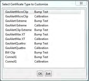 Administration Settings 3. Select Certificate Customization. The Select Certificate Type to Customize dialog box is displayed. 4. Select a certificate to customize, and then click OK.