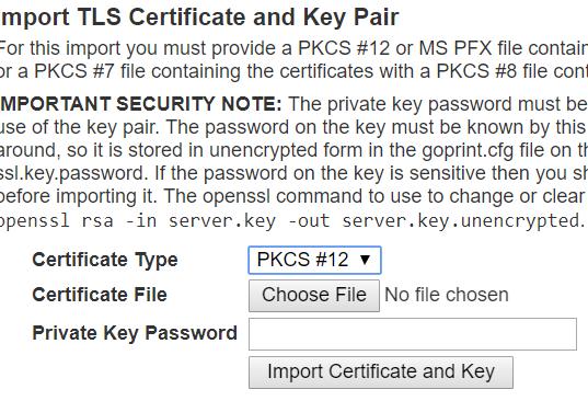2. Certificate file: browse to the PKCS #12 file representing the private key. 3. Choose the.pfx 4.