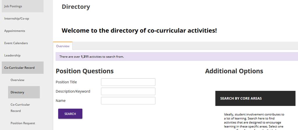 Using The WCCR Directory Step 1: To view the positions available through