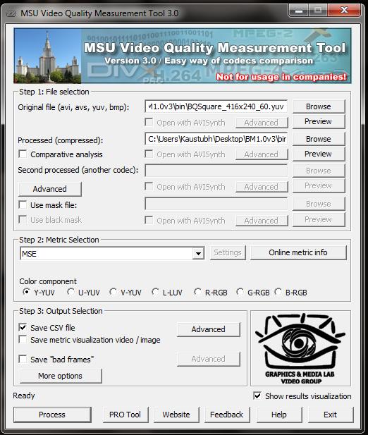 MSU video quality measurement tools[13] Fig.