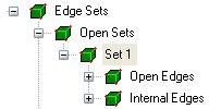 VISI Modelling Splitting Double click on Set 1 to expand the tree Selecting Open Edges using the right hand mouse button will display the following menu :