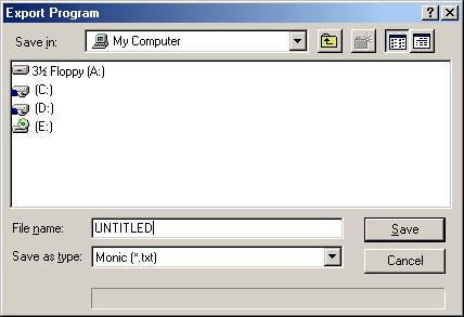 20 1. Open DirectSoft. 2. On Menu, click File Export. 3. Select Program. 4. The Save dialog will show the file in text (*.