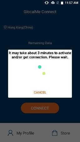 To manually connect the Connect APP, you can press Connect at the APP main screen. Regardless of manual or automatic to connect, it takes about 3 minutes to complete the connection process.
