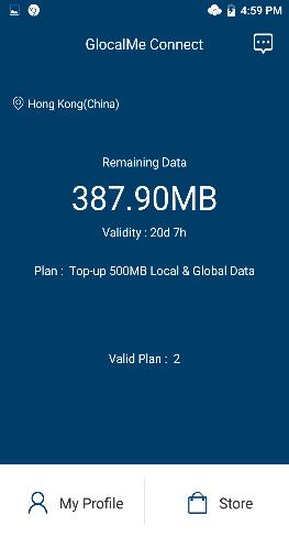 The plan details could be shown if user clicks on the screen area of the service name. Accumulated data usage Remaining Data Current service plan 5. Wi-Fi Tethering 1.