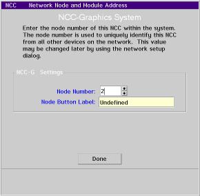 After the NEXT button is pressed, the following screen appears, as applicable: Figure 19 NCC-G and NCC-GL Node and Module Identification Screens The