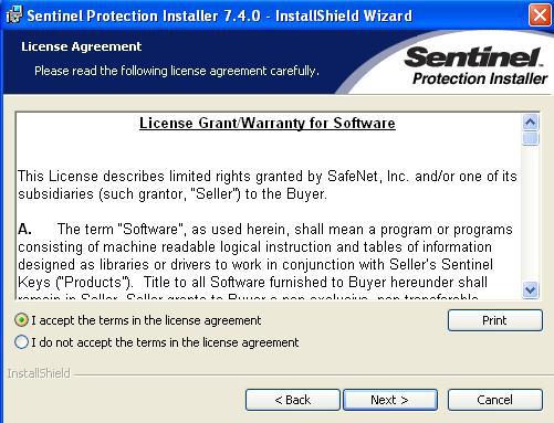 Select I accept the terms in the license agreement, then click Next.