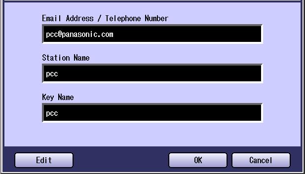 Adding an Email Address to the Address Book Email addresses that have been entered from the Scan/Email basic screen can be added to the Address Book. 1 Press the Scan/Email key.