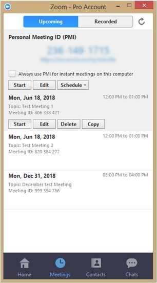 Start the meeting A scheduled meeting can be started from several places From a notification Best