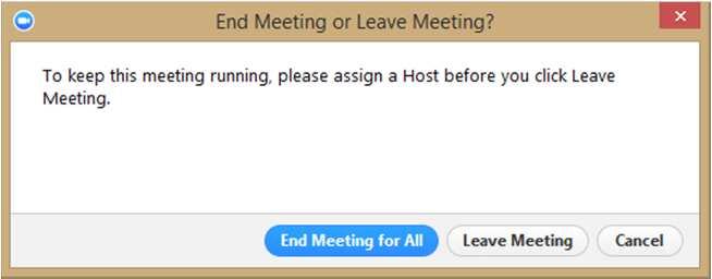 End the meeting From the meeting