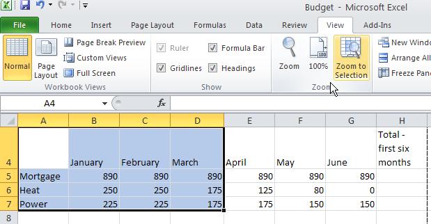 Using Zoom Excel allows you to zoom in or out so that you can make the type appear larger, or see more of your worksheet to check the layout.