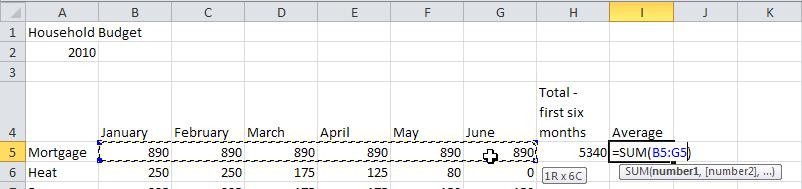 Click on the arrow next to the SUM function to see the list of other common functions. 4. Select Average.