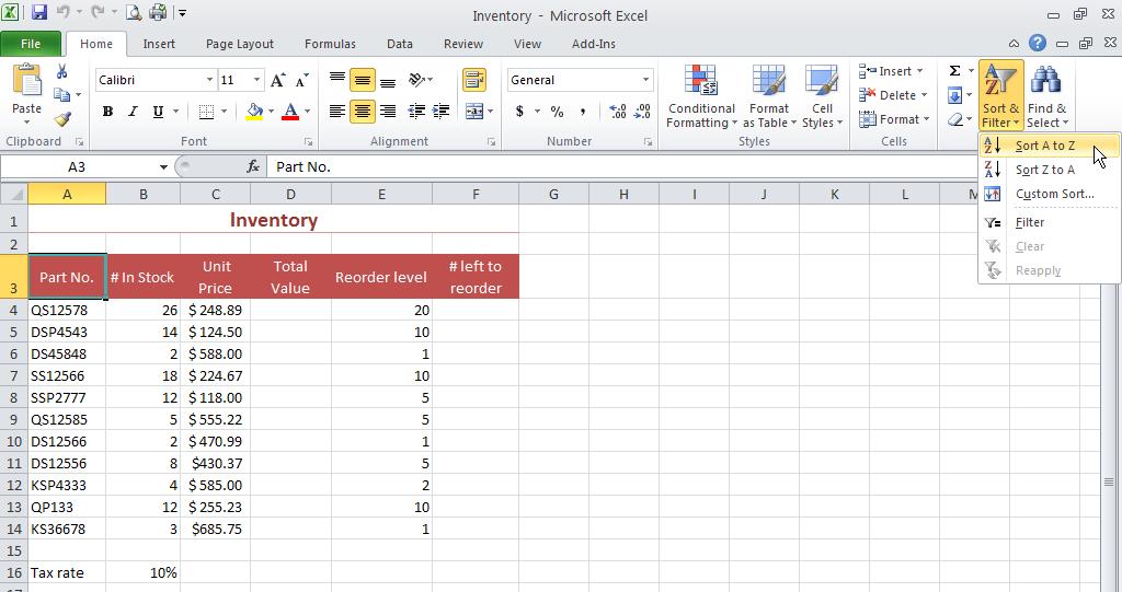 Sorting Data Excel allows you to sort your data in ascending or descending order by one or more columns. Data sorting works best when your columns have a label.