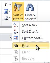 Filtering Data Filters allow you to view only data that matches certain criteria. Simple filters filter the data based on your select.