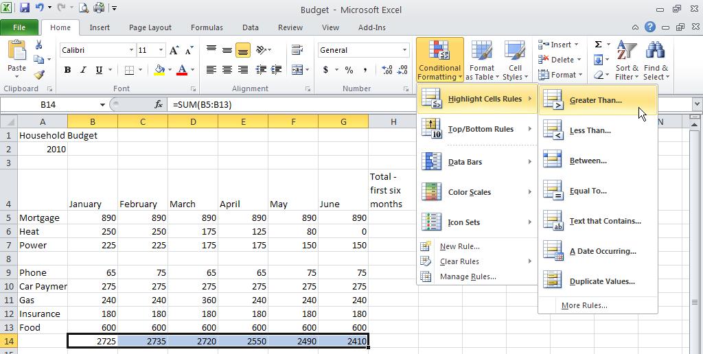 Using Conditional Formatting Conditional formatting changes the appearance of a cell based on the criteria you choose. Excel comes with built-in formats that you can customize to meet your needs.