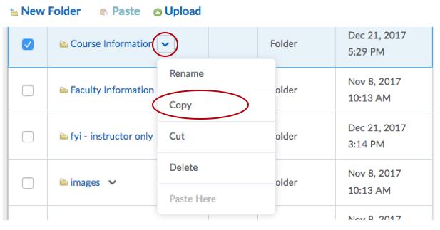 7 Copying Files and Folders 1. On the Manage Files page, select the check box beside the folder or file you want to copy.