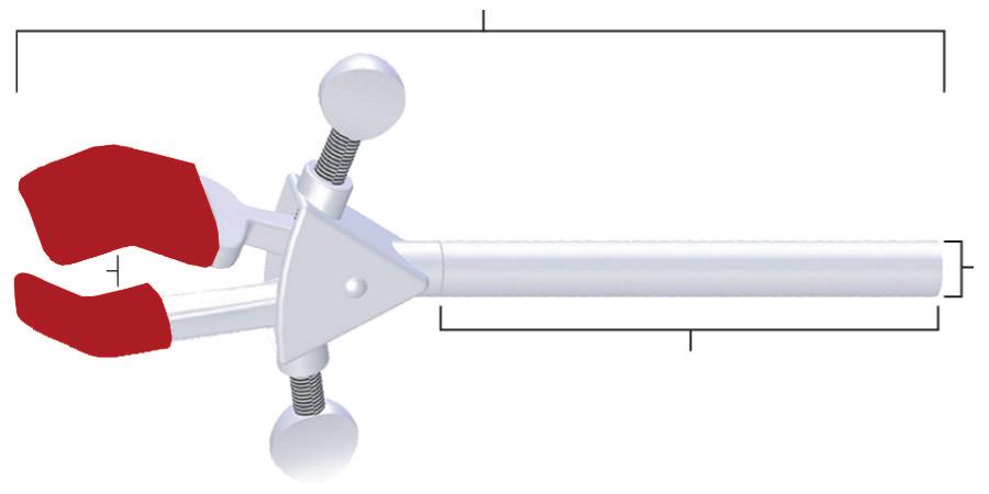 NOTE: An additional holder must be purchased in order to attach clamps to frames or other apparatus. See the Connectors & Holders section of this catalog, pages 94-97.
