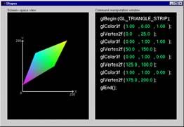 Projects: an example Developed by Nate Robbins Shapes Tutorial What is OpenGL?