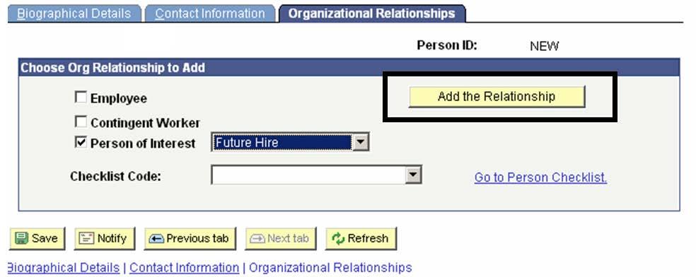 22. Click the Add the Relationship button.