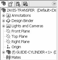 5) Double-click MGPM50-100 from the SMC folder. displayed in the Graphic window. 6) Click and drag GUIDE-CYLINDER into the Graphics window.