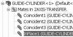 Find the InPlace Mate with the Go To command. 429) Right-click 2AXIS-TRANSFER from the FeatureManager. 430) Click Go To.