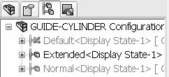 Top Down Design In Context Assembly Modeling with SolidWorks Extended [GUIDE-CYLINDER] is the current configuration.