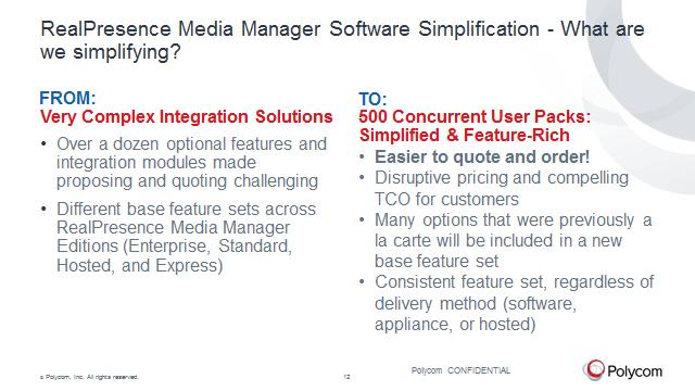 So let us dive into what we are simplifying in this new software model. So what we used to have was very complex integration solutions, where you had to quote a proposed Media Manager for a customer.
