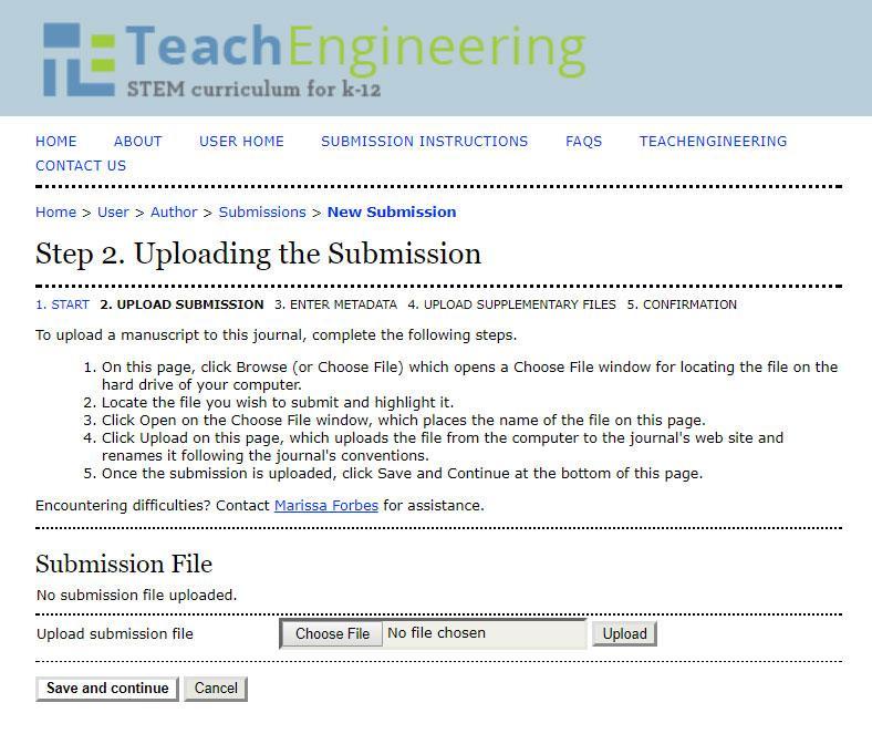 Step 2. Uploading the Submission This is where you upload your submission documents. To prepare for this, combine your Word templates, image files and attachments into one ZIP file.