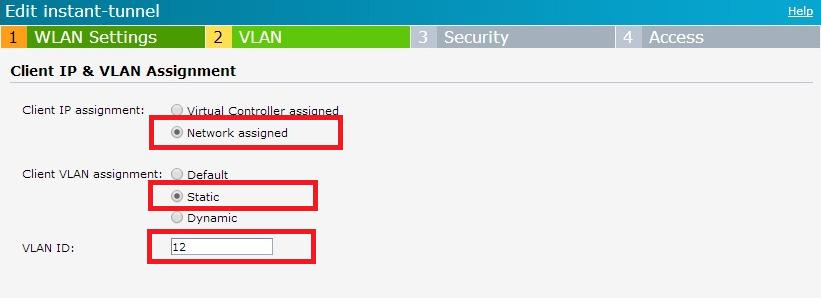 Configure ssid security and access to