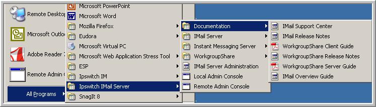 For more information about using Ipswitch Web Messaging client, click Help. Other Resources More information about IMail components is available in: The Ipswitch IMail Server program folder.