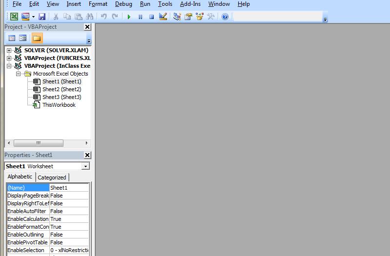Starting with the VBA Editor Developer/Code/Visual Basic Project