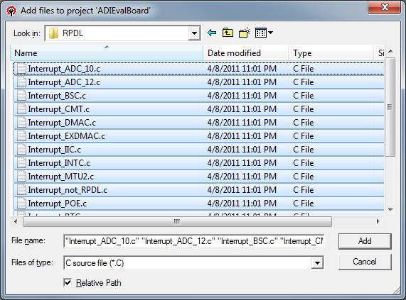 To avoid conflicts with standard project files remove the files intprg.c and vecttbl.c which are included in the project.