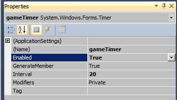 Change the following to the timers property window.