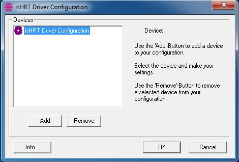 9. Configuration and commissioning The configuration software ishrt Driver Configurator is provided in order to adapt the DLL access to your hardware. It is installed in the Start Menu.