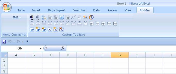 TM1 add-in toolbar in Excel 2007 Adding the TM1 Toolbars to the Excel 2007 Quick Access Toolbar This section describes the differences in the appearance and configuration of the TM1