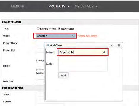 OR hold the mouse on the drop down arrow of Projects tab and select