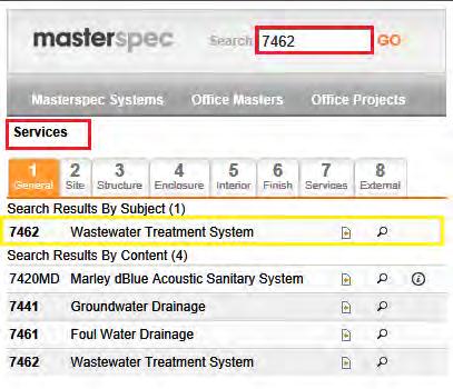 Using the Search Function for Masterspec Libraries Use the search function above the library by typing in your requirement by CBI code or a key word and then clicking GO.
