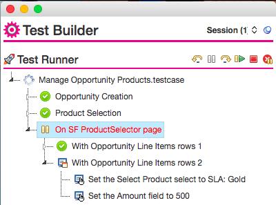The Test Builder should look like this: Also refresh your Salesforce browser session to empty