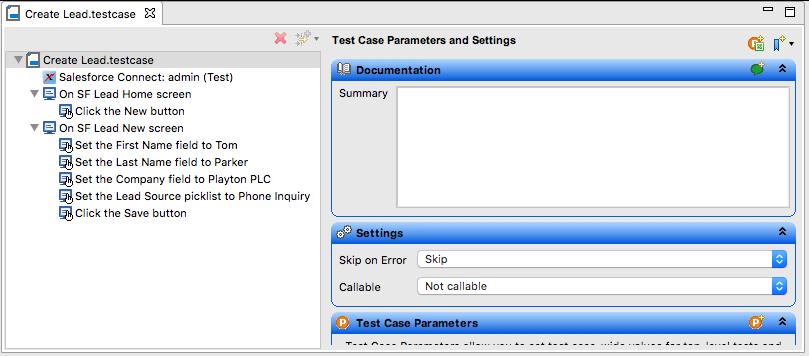 in the Test Builder. You can also resize the Test Case window to see it better.