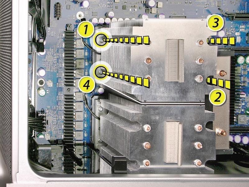 upper processor heatsink in the order indicated below.