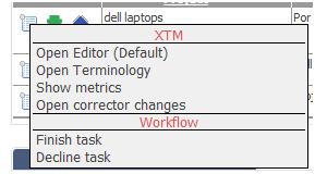 This will take you to the My Inbox screen. My Inbox All pending Translation Correction and Review tasks are listed on the In progress tab. Click on a task to open it in XTM Workbench.