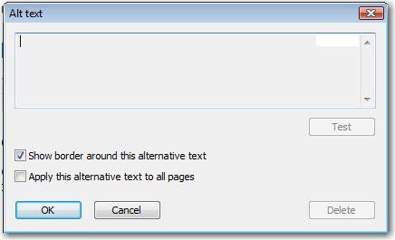 Using the PDF Accessibility Editor Read&Write 9 3. Type in Flow. Figure 23-10 Alt text dialog box 4.
