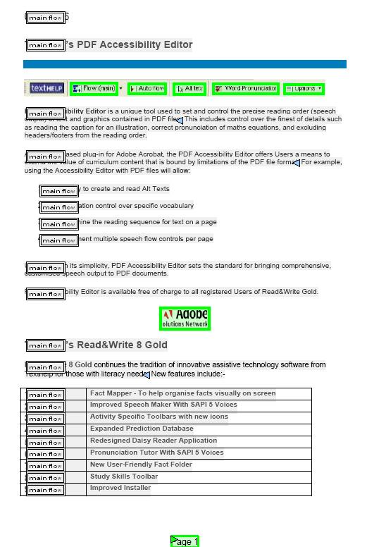 Read&Write 9 Using the PDF Accessibility Editor Figure 23-16 Main document flow (3) 8.