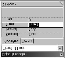 Object Inspector Window OBJECT INSPECTOR Used to change the properties of during design time.