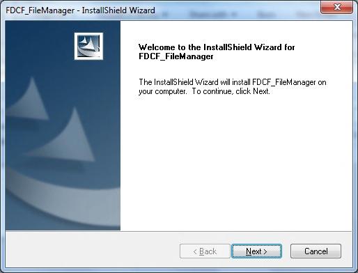 Installation 1) Insert the setup CD-ROM into your CD-ROM drive. Execute FDCF_FileManagerSetup.exe.