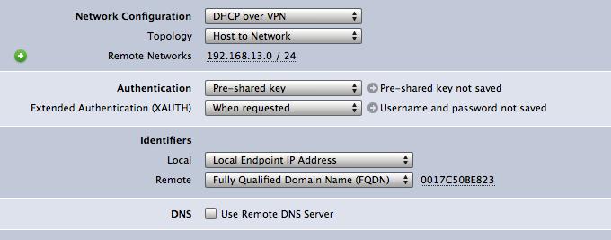 Step 3 Configure the Identifiers 1 Local Identifier: Make sure Local Endpoint IP Address is selected from the popup list Remote Identifier: Make sure FQDN 1 is selected from the popup list.