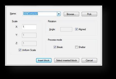 Uniform Scale option keeps the original size of block reference. Rotation: You can rotate a block reference by inputting an angle value or keep aligned.